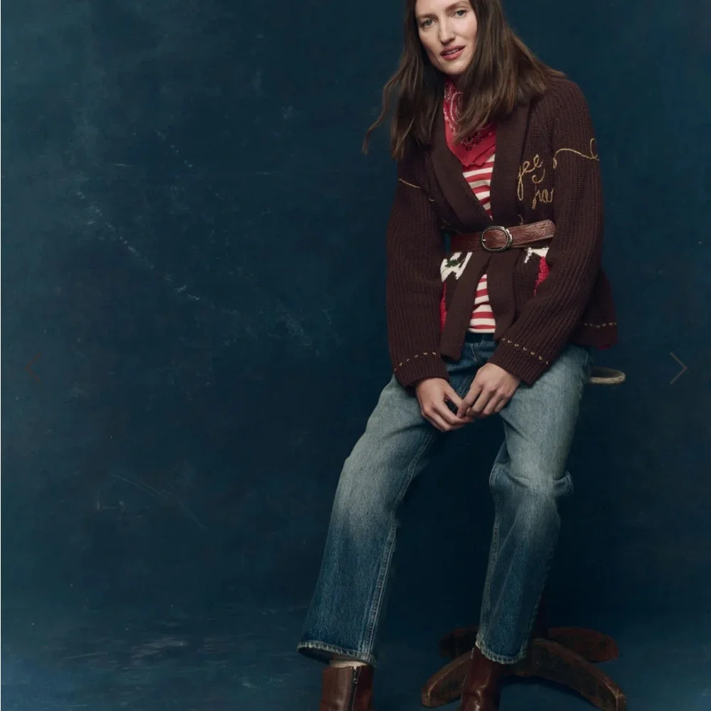 The Great. The Collectors Lasso Lodge Cardigan in Umber. Size 2. - Picture 2 of 9